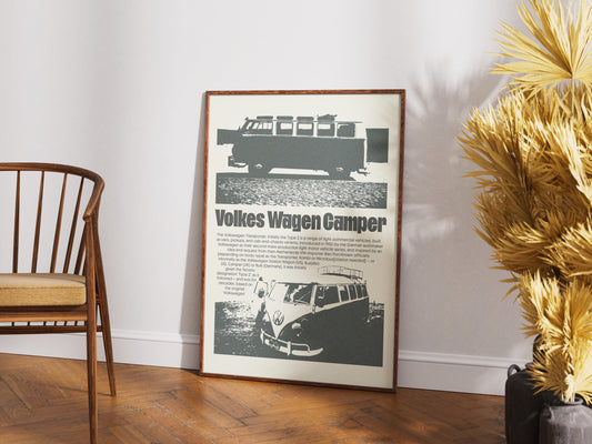 Volkswagen Camper textured Poster