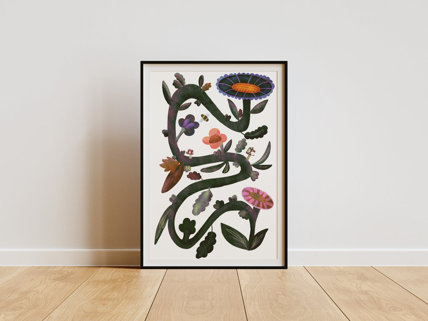 Textured Flower illustrated Poster